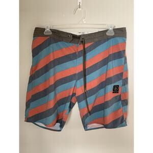 Volcom Slingers Mens Size 36 Board Shorts Striped